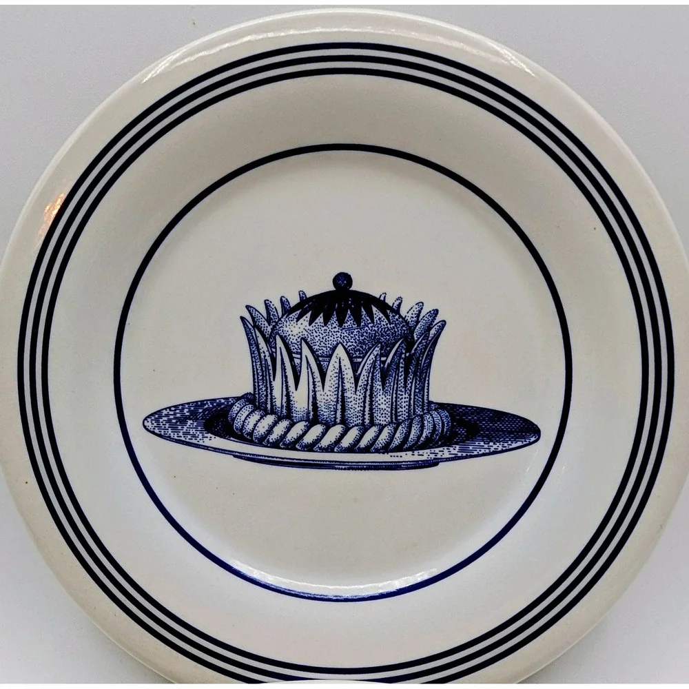 Williams Sonoma Careme Dessert Plates Set of 4 Blue White Pastry England 9 Inch